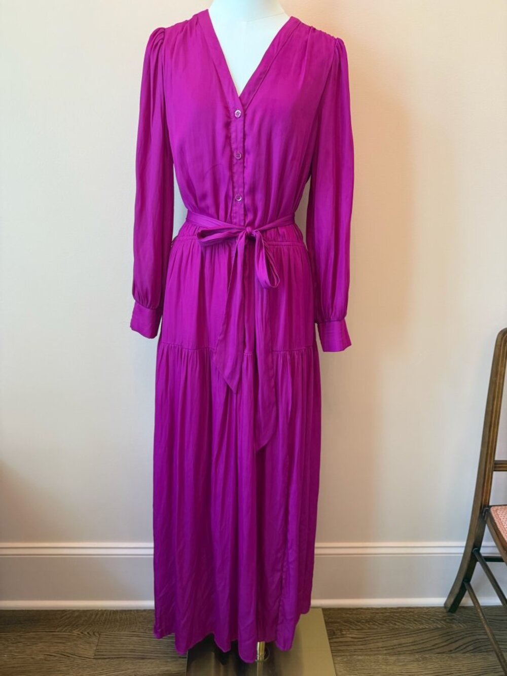 Skies Are Blue Magenta Tiered Maxi Dress – Size Medium